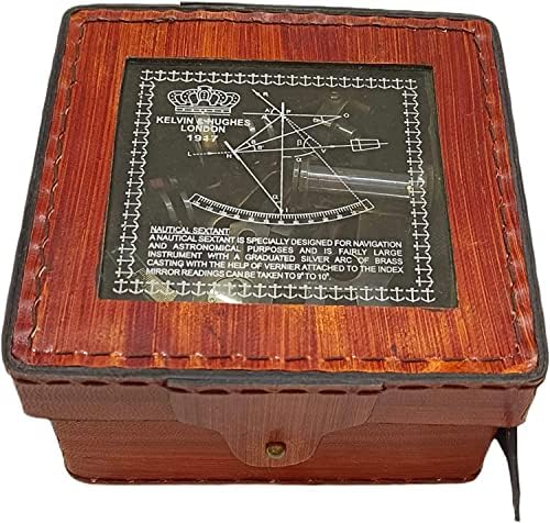 German Model Nautical Brass Sextant with Leather Box
