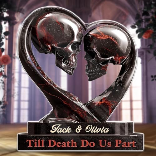 Gothic Skeleton Couple Figurine Statues for Home Decor