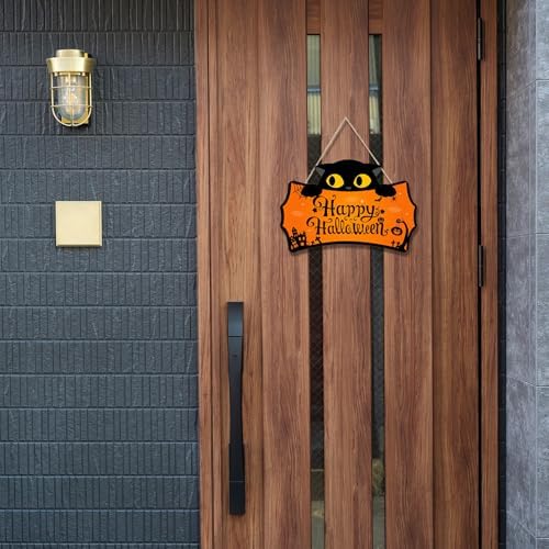 Pigort Happy Halloween Front Door Sign