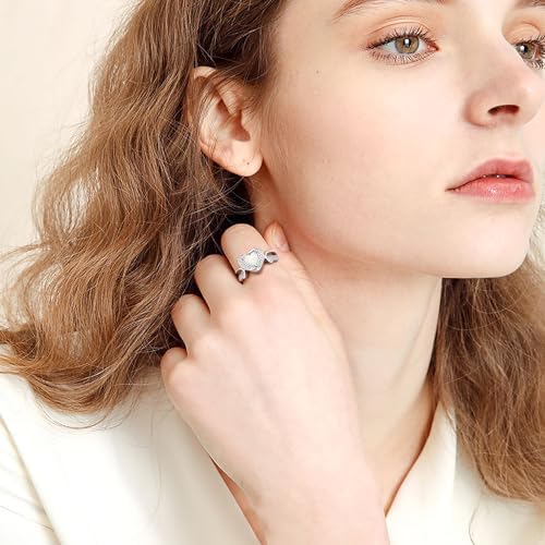 Heart Urn Ring for Ashes 925 Sterling Silver