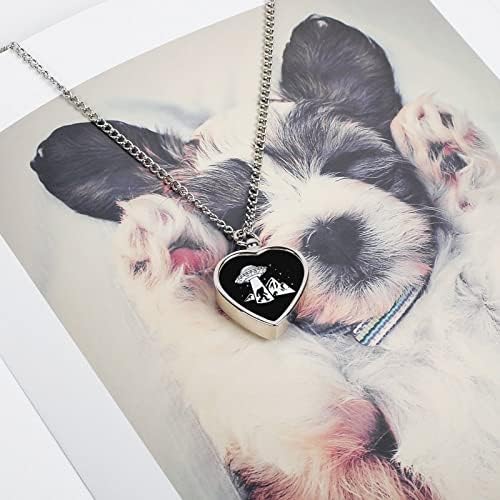 Bigfoot UFO Alien Urn Heart Silver Locket Necklace
