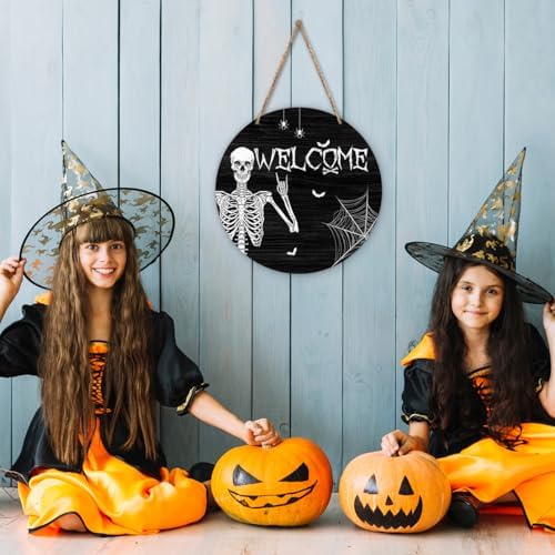 Zyoge Halloween Skeleton Welcome Sign Door Decor