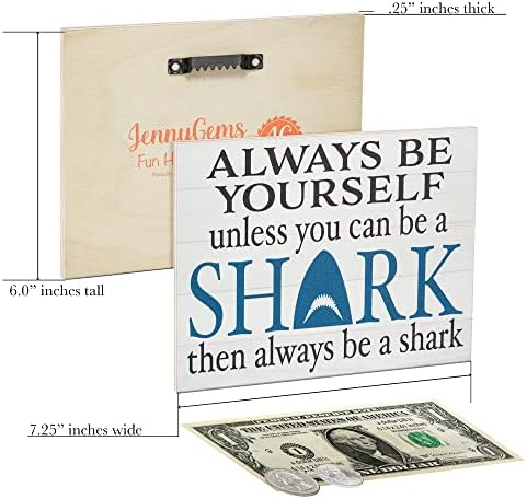 JennyGems Always Be a Shark Wooden Sign Wall Hanging