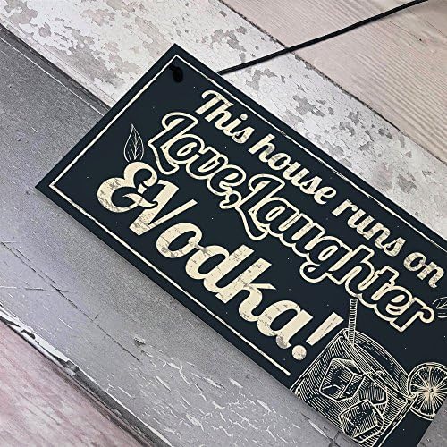 Fun Laughter Vodka Kitchen Plaque for Home Bar Pub Gift