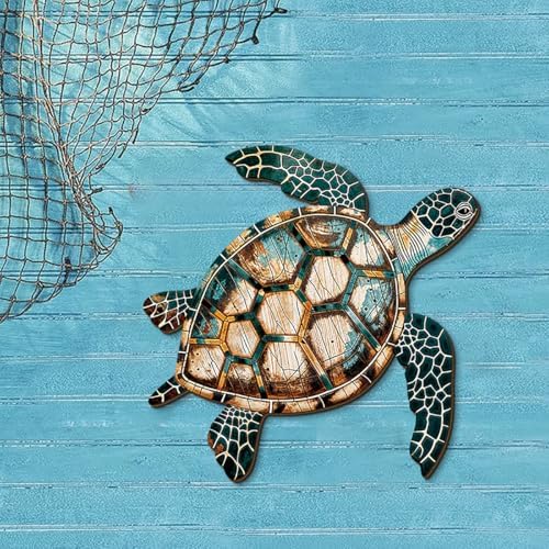 Semeid Handcrafted Wooden Sea Turtle Wall Art Decor