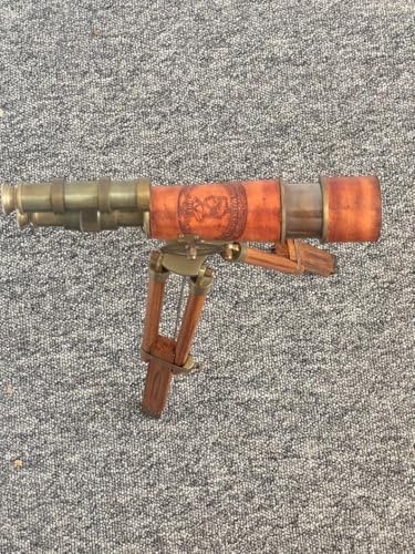 Leather Double Barrel Spyglass with Stand