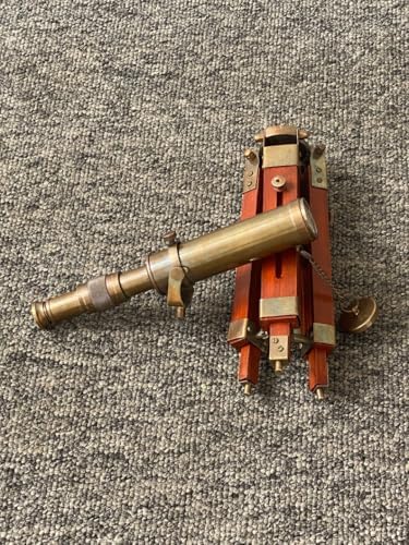 Antique Telescope with Brass Tripod Stand