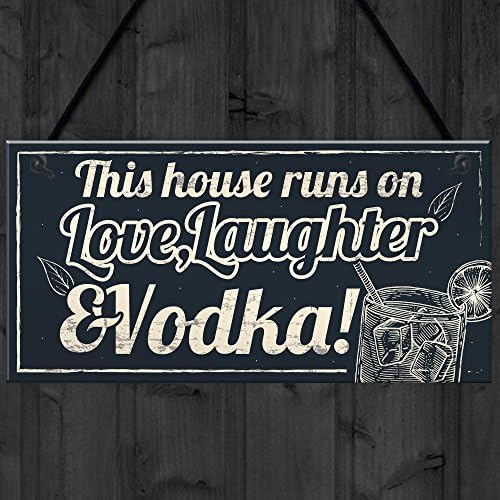 Fun Laughter Vodka Kitchen Plaque for Home Bar Pub Gift