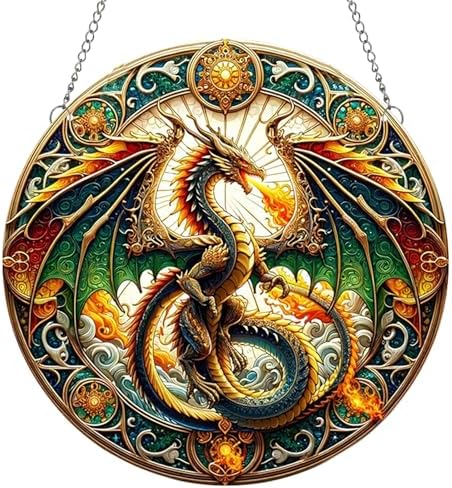 MATIHAY Flying Fire Dragon Window Hanging